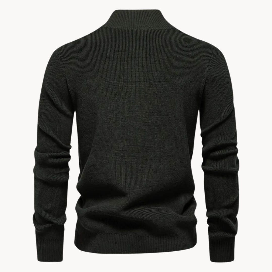 Ashton Button Mockneck Sweater | Rizi