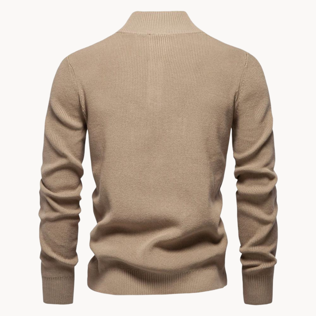 Ashton Button Mockneck Sweater | Rizi