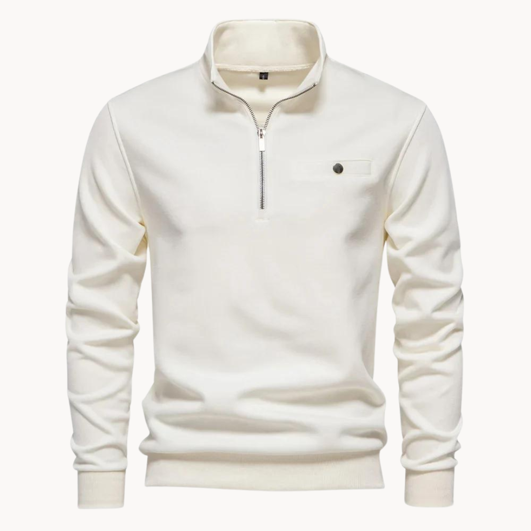 Lennox Mock Neck Zip Sweater | Rizi