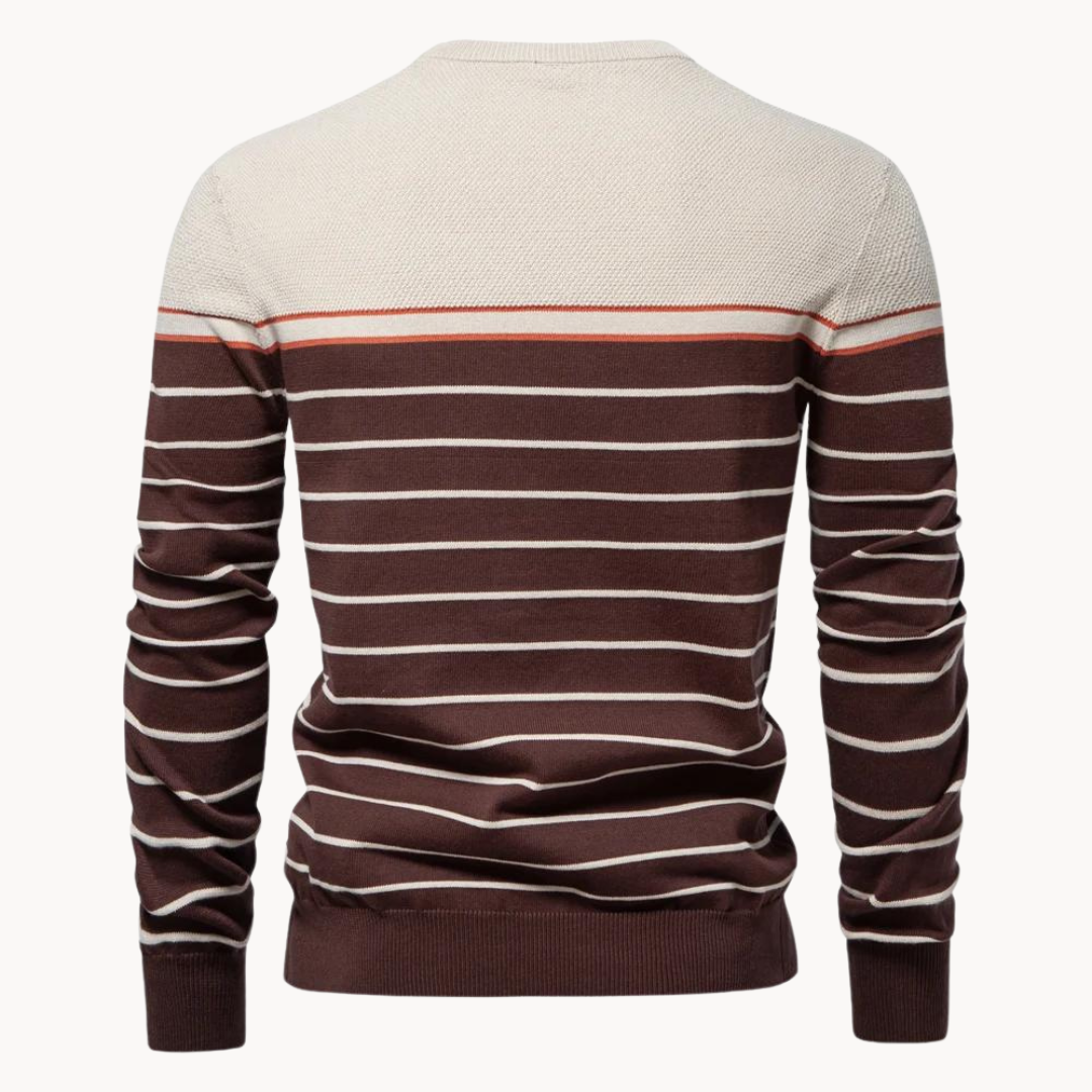 Atlantic Stripe Cotton Sweater | Rizi