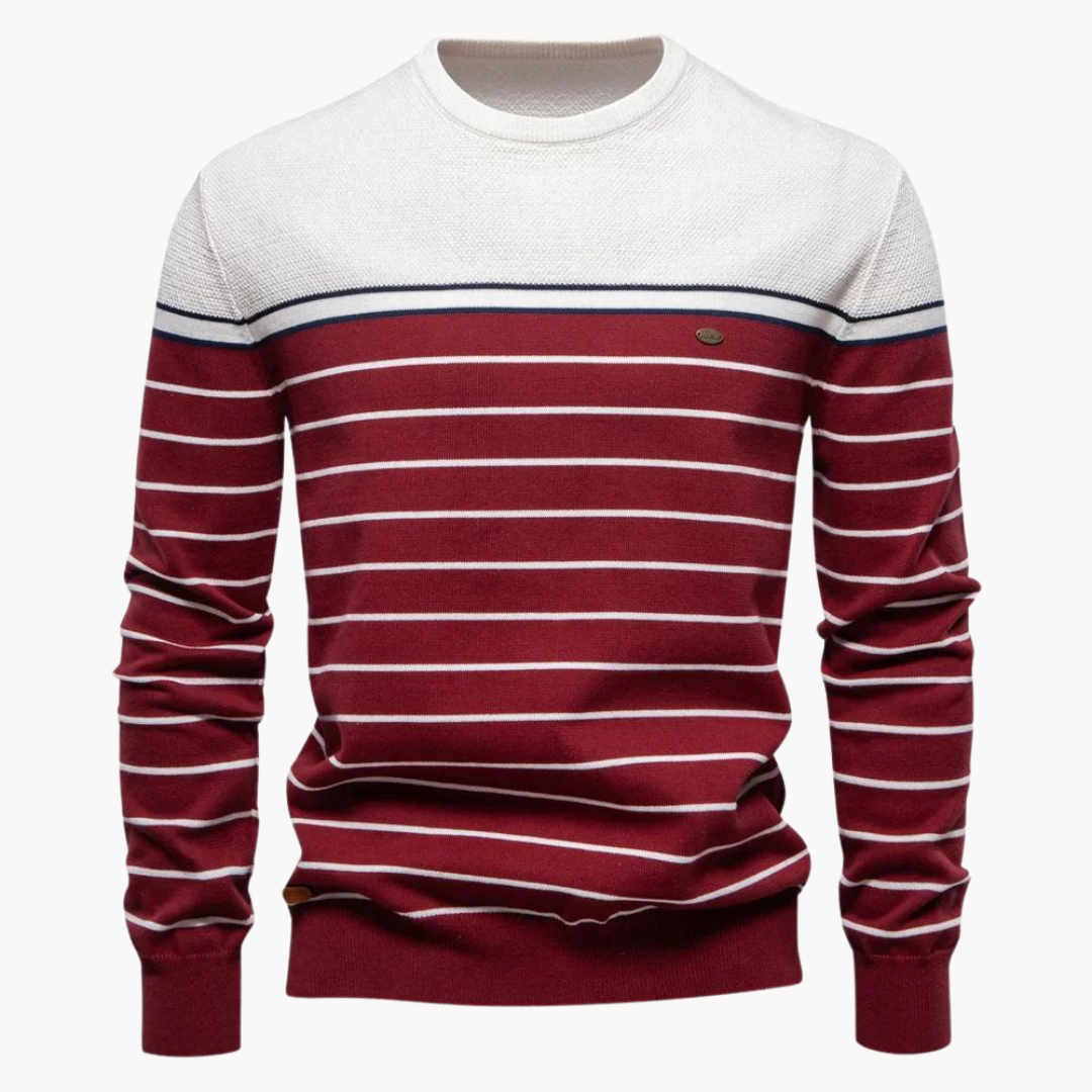 Atlantic Stripe Cotton Sweater | Rizi