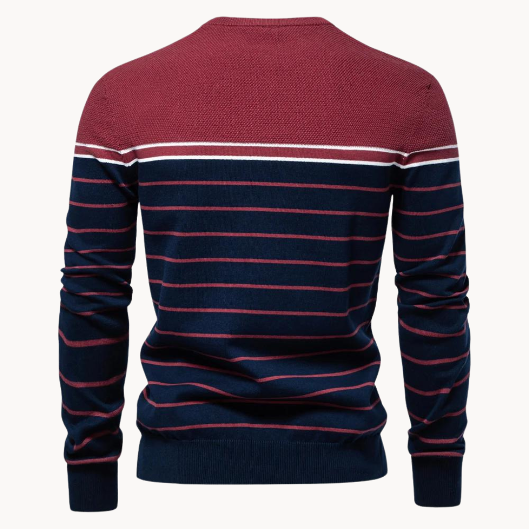 Atlantic Stripe Cotton Sweater | Rizi