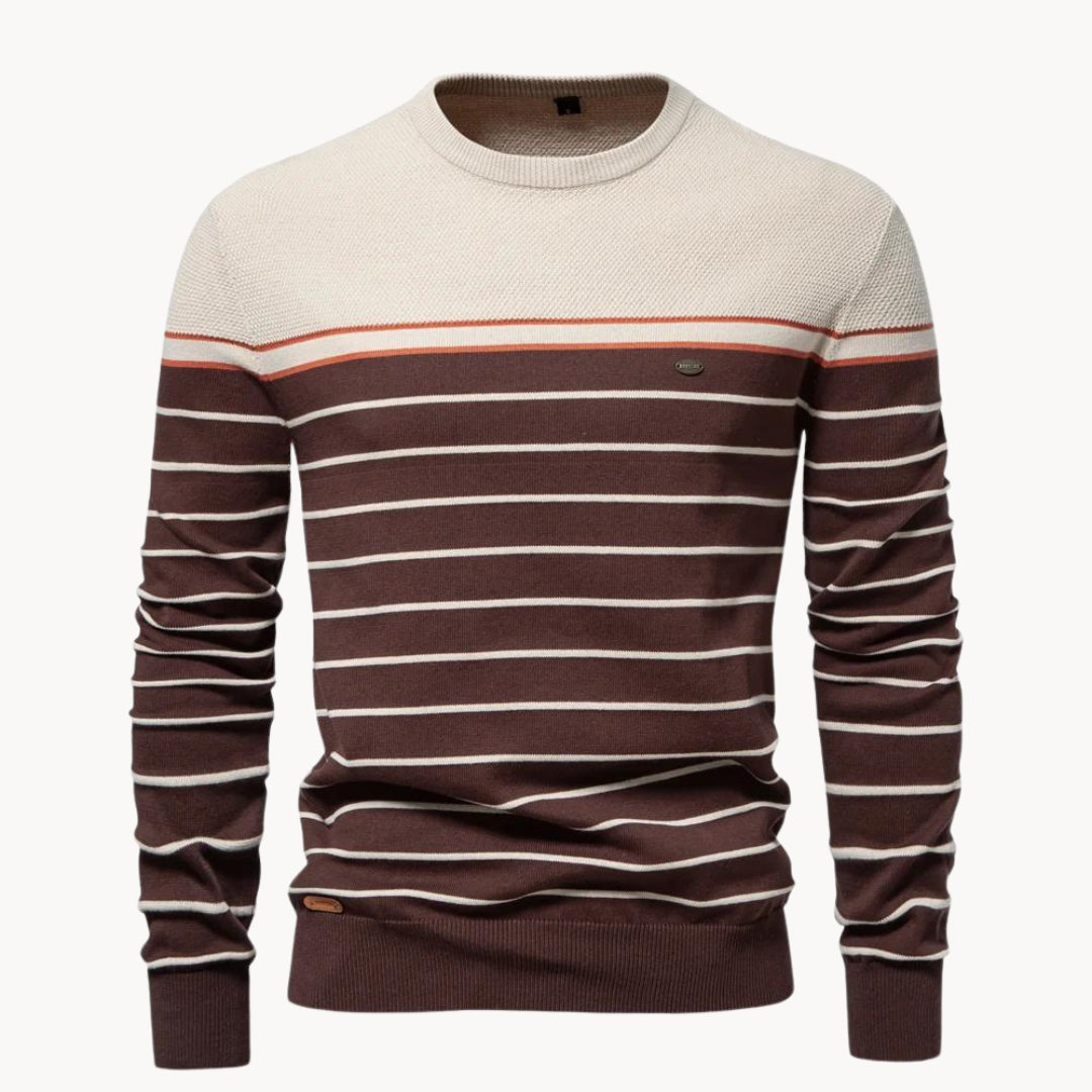 Atlantic Stripe Cotton Sweater | Rizi