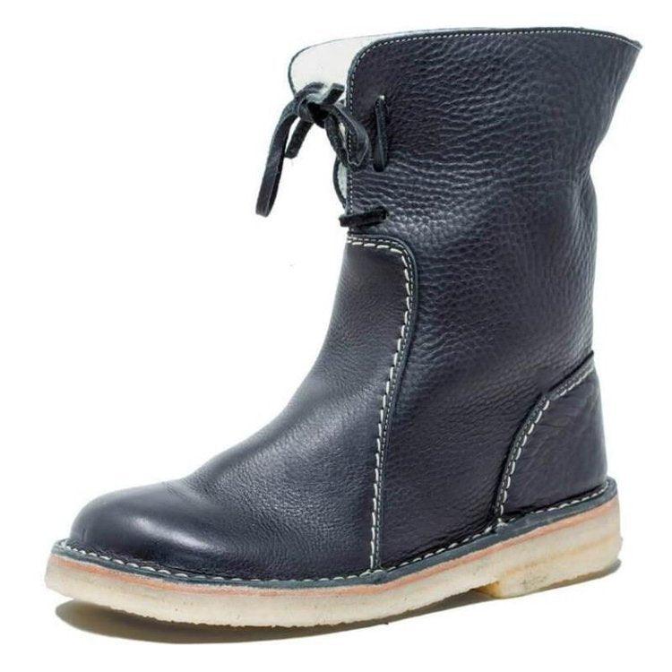 WATERPROOF LEATHER POLAR BOOTS WITH WOOL LINING | Rizi