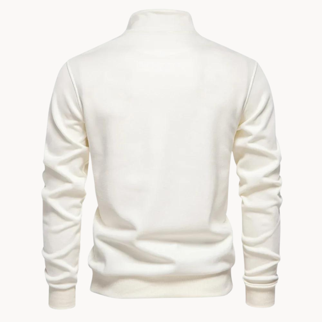 Lennox Mock Neck Zip Sweater | Rizi