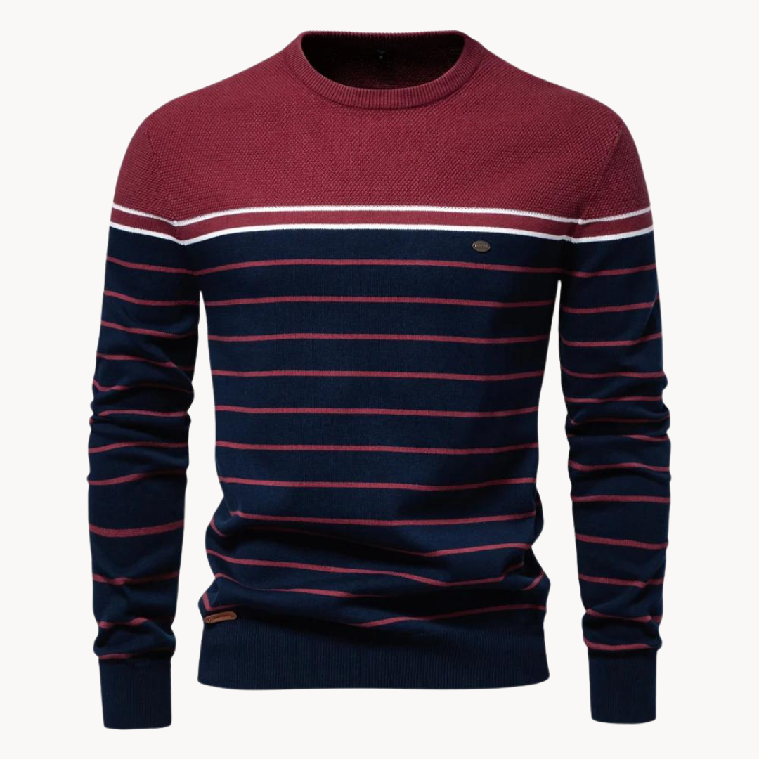 Atlantic Stripe Cotton Sweater | Rizi